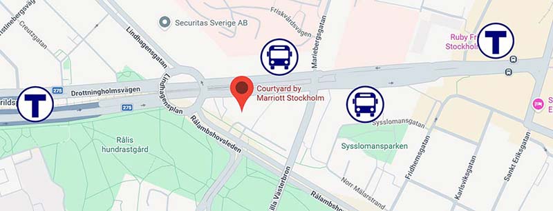 Map to Courtyard by Marriott Stockholm Kungsholmen